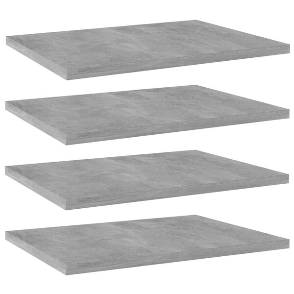 vidaXL Prateleiras para estante 4 pcs 40x30x1,5cm contraplacado cinza