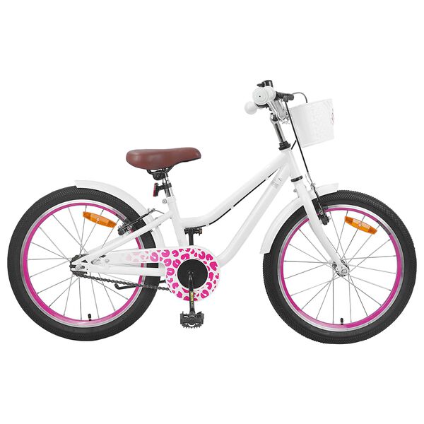 vidaXL Bicicleta Infantil 20 Polegadas para 6-11 Anos Branco