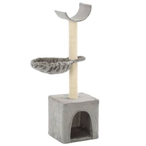 vidaXL &Aacute;rvore para gatos c/ postes arranhadores sisal 105 cm cinzento