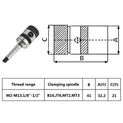 vidaXL Cabeça de roscar B16 com cone MT2 para roscas internas M2-M13