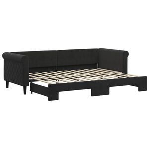 vidaXL Sofá-cama com gavetão 80x200 cm veludo preto