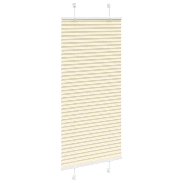 vidaXL Creme Plissada Cega 65x150 cm Largura Tecido 64,4 cm Poli&eacute;ster