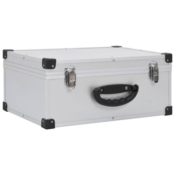 vidaXL Estojo para 60 CDs alum&iacute;nio ABS prateado