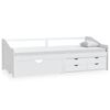 vidaXL Sof&aacute;-cama 3 lugares c/ gavetas 90x200 cm pinho maci&ccedil;o branco