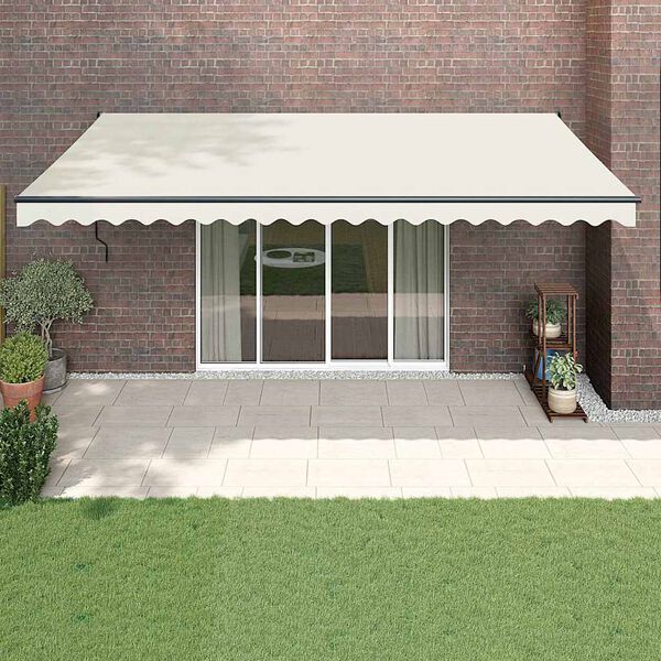 vidaXL Toldo retr&aacute;til autom&aacute;tico 5x3 m cor creme