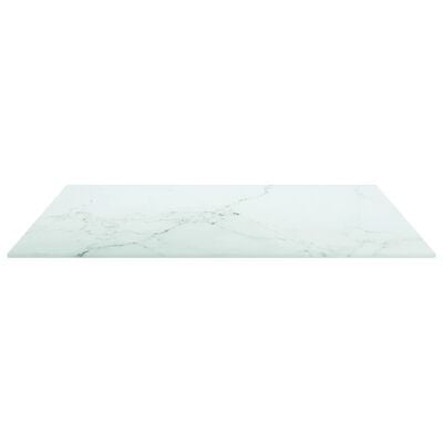 vidaXL Tampo mesa 60x60 cm 6 mm vidro temperado design mármore branco
