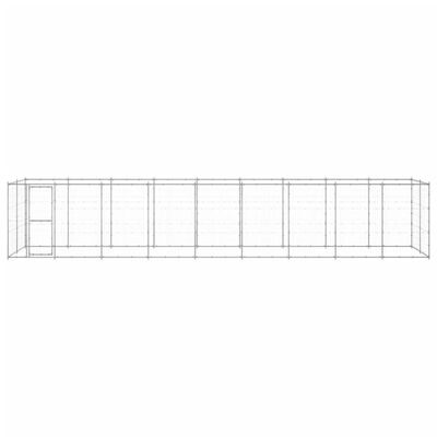 vidaXL Canil de exterior 21,78 m² aço galvanizado