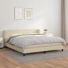 vidaXL Cama com molas/colch&atilde;o 180x200 cm couro artificial cor creme
