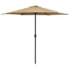 vidaXL Guarda-sol jardim c/ poste alum&iacute;nio 270x246cm cinza-acastanhado