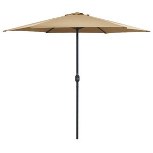 vidaXL Guarda-sol jardim c/ poste alum&iacute;nio 270x246cm cinza-acastanhado