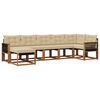 vidaXL Conjunto de Sof&aacute;s para Exterior 7 pcs Natural e Bege