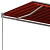 vidaXL Toldo autom&aacute;tico independente 450x350 cm laranja e castanho