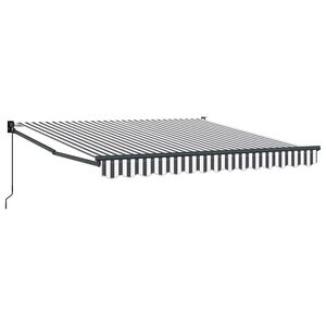 vidaXL Toldo retr&aacute;til 3x2,5 m tecido e alum&iacute;nio antracite e branco
