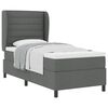 vidaXL Cama Box com colch&atilde;o Cinzento escuro 100 x 200 cm tecido