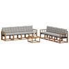 vidaXL Conjunto de Sof&aacute;s para Exterior 9 pcs Cinza Natural e Claro