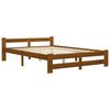 vidaXL Estrutura de cama 160x200 cm madeira pinho maci&ccedil;o castanho mel
