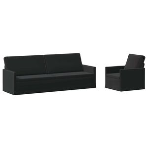 vidaXL Conjunto de Sof&aacute;s 2 pcs Preto Veludo (V)