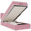 vidaXL Estrutura de cama otomana com colch&atilde;o rosa 90x200cm veludo