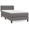 vidaXL Cama com molas/colch&atilde;o 80x200 cm couro artificial cinza