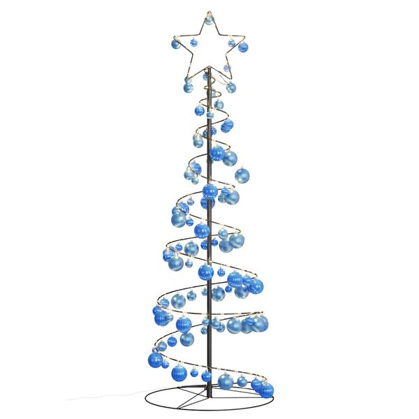 vidaXL &Aacute;rvore de Natal LED com Baubles 100 LEDs Branco Quente 150 cm