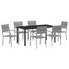 vidaXL Conjunto de Jantar para Jardim 7 unid. Cinzeto vime PE