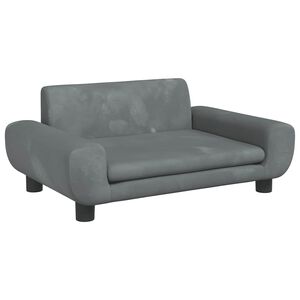 vidaXL Sof&aacute; infantil 70x45x33 cm veludo cinzento-escuro