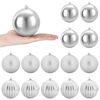 vidaXL Conjunto de Bolas de Natal XL 15 unid. Prateado &Oslash; 10 cm