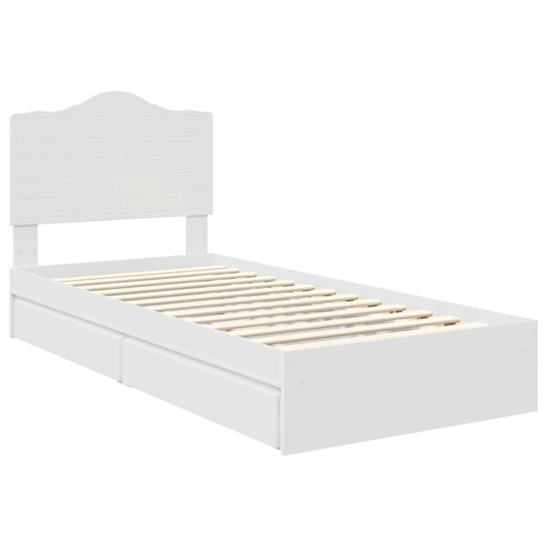 vidaXL Cama com Armazenamento Branco 90 x 200 cm Madeira processada
