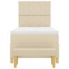 vidaXL Cama Box com colch&atilde;o com cabeceira Creme 100 x 200 cm tecido