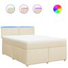 vidaXL Cama com molas/colch&atilde;o 160x200 cm tecido cor creme