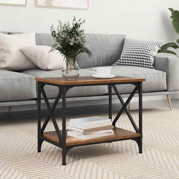 vidaXL Mesa Lateral Madeira antiga 55 x 38 x 45 cm Madeira processada