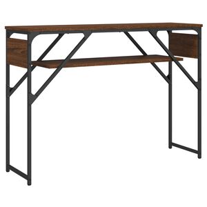 vidaXL Mesa consola c/ prateleira derivados madeira carvalho castanho