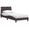 vidaXL Cama com colch&atilde;o Hanko 90x190 cm tecido castanho-escuro