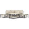 vidaXL 6 pcs conjunto lounge de jardim c/ almofad&otilde;es vime PE antracite