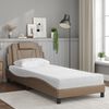 vidaXL Cama Viana com colch&atilde;o 90x200 cm couro artificial cor cappuccino