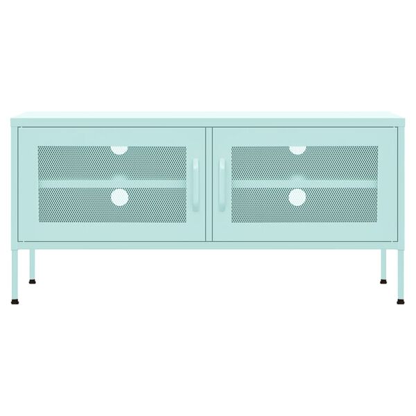 vidaXL Móvel de TV aço 105x35x50 cm verde-hortelã