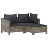 vidaXL 7 pcs conjunto lounge de jardim c/ almofadões vime PE cinzento