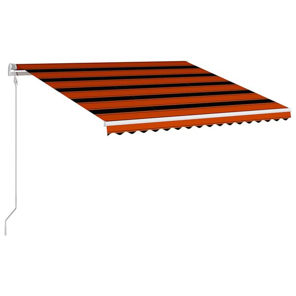 vidaXL Toldo retrátil automático 400x300 cm laranja e castanho