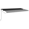 vidaXL Toldo autom&aacute;tico com LED e sensor de vento 6x3 m antracite