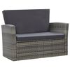vidaXL 4 pcs conjunto lounge de jardim c/ almofadões vime PE cinzento