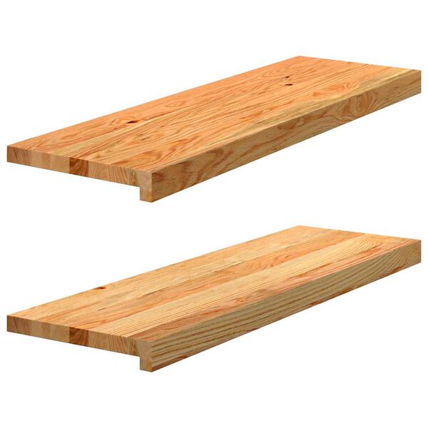 vidaXL Tapetes de escada 2 pcs 80x30x2 cm carvalho castanho-claro