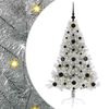 vidaXL &Aacute;rvore de Natal Artificial Pr&eacute;-iluminada Prateado 120 cm PET