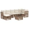 vidaXL Conjunto de Sof&aacute; de Jardim 8 pcs Bege vime PE