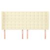 vidaXL Cabeceira cama c/ abas couro artificial 183x23x118/128 cm creme