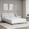 vidaXL Cama Viana com colch&atilde;o 140x190 cm couro artificial branco