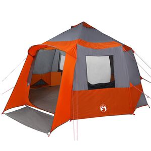 vidaXL Tenda de Cabana 12-Pessoas 10 pessoa Cinza e Laranja