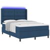 vidaXL Cama Box Spring LED com colch&atilde;o Azul 140 x 200 cm tecido