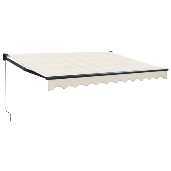 vidaXL Toldo retrátil 3,5x2,5 m tecido e alumínio cor creme