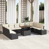 vidaXL Conjunto de Sofá de Jardim 11 pcs Preto Rattan Sintético