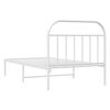 vidaXL Estrutura de cama com cabeceira 100x200 cm metal branco